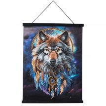 Banner a diamante - Crystal Art D.I.Y - Lupo incantato