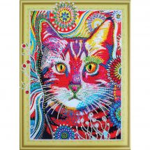 Supporto in cartoncino per ricamo diamante - Collection d'Art - Gatto tra i denti di leone