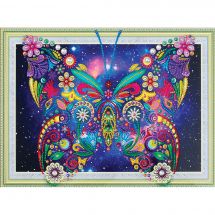 Supporto in cartoncino per ricamo diamante - Collection d'Art - Fiore farfalla