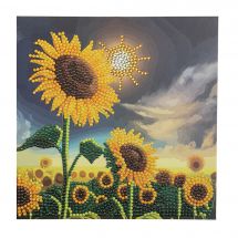 Carta con ricamo a diamante - Crystal Art D.I.Y - Girasoli