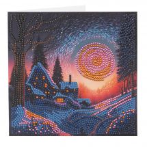Carta con ricamo a diamante - Crystal Art D.I.Y - Bagliore crepuscolare
