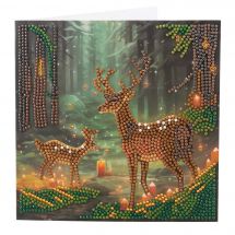 Carta con ricamo a diamante - Crystal Art D.I.Y - La foresta incantata