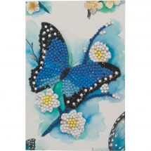 Carta con ricamo a diamante - Crystal Art D.I.Y - Farfalla blu