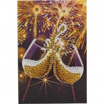 Carta con ricamo a diamante - Crystal Art D.I.Y - Champagne