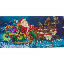 Carta con ricamo a diamante - Crystal Art D.I.Y - Babbo Natale in arrivo