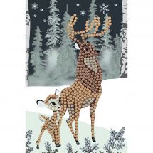 Carta con ricamo a diamante - Crystal Art D.I.Y - Bambi e il principe della foresta