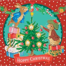 Carta con ricamo a diamante - Crystal Art D.I.Y - Hoppy Christmas