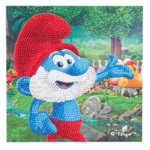 Carta con ricamo a diamante - Crystal Art D.I.Y - Grande Smurf