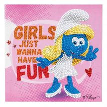 Carta con ricamo a diamante - Crystal Art D.I.Y - Smurfette