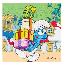 Carta con ricamo a diamante - Crystal Art D.I.Y - Il puffo burlone