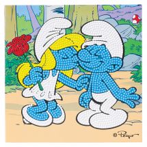 Carta con ricamo a diamante - Crystal Art D.I.Y - Il bacio di Puffetta