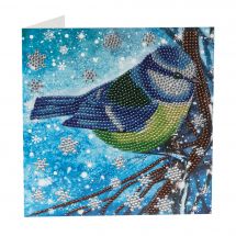 Carta con ricamo a diamante - Crystal Art D.I.Y - Uccello da festa