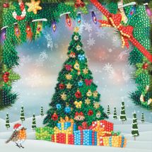 Carta con ricamo a diamante - Crystal Art D.I.Y - Albero di Natale da ricamare