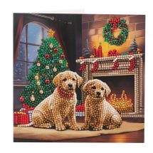 Carta con ricamo a diamante - Crystal Art D.I.Y - Aspettando Babbo Natale