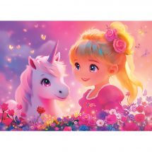 puzzle per bambini - Castorland - Principessa e unicorno - 100 pezzi