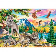 puzzle - Castorland - Famiglia di lupi e aquile - 1000 pezzi
