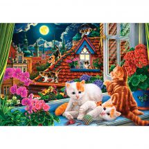 puzzle - Castorland - Gattini sul tetto - 1500 pezzi