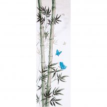 kit ricamo a punto croce - Charivna Mit - Farfalle su uno stelo di bambù