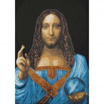 Kit per ricamo a punto croce con perline - Charivna Mit - Salvator Mundi dopo Leonardo da Vinci