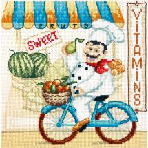 kit ricamo a punto croce - Charivna Mit - Happy Chef - In bicicletta