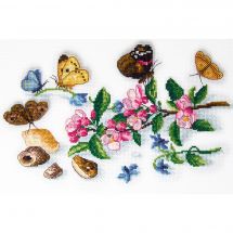 kit ricamo a punto croce - Charivna Mit - Giardino preferito - Conchiglie e fiori