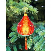 Kit di ornamenti da ricamare - Charivna Mit - Lanterne colorate: Rosso