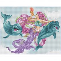 Kit ricamo diamante - Diamond Art - La sirena e i suoi amici