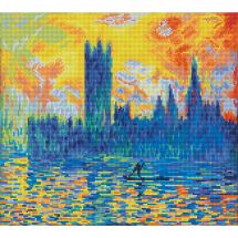 Kit ricamo diamante - Diamond Dotz - Il parlamento di Londra in inverno secondo Monet