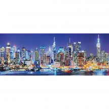 WLKJ Boutique DIY Diamond Painting New York City Notte Immagine di Strass 3D Diamante Ricamo Bianco Nero Astratto Moderno Modello Mosaico 30X90cm 