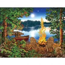 Kit ricamo diamante - Diamond Dotz - Veglia notturna in riva al lago