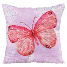 Kit cuscino ricamo diamante - Diamond Dotz - Farfalla albicocca