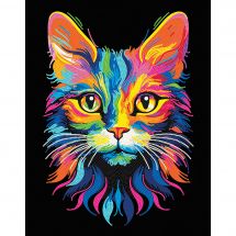 Kit ricamo diamante - Diamond Dotz - Gatto al neon