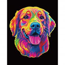 Kit ricamo diamante - Diamond Dotz - Neon Golden Retriever