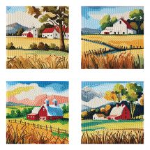 Kit ricamo diamante - Diamond Dotz - 4 disegni “Vista sulla campagna