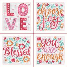 Kit ricamo diamante - Diamond Dotz - 4 disegni “Amore