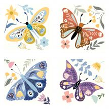 Kit ricamo diamante - Diamond Dotz - 4 disegni di "farfalle"