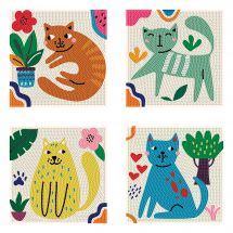 Kit ricamo diamante - Diamond Dotz - 4 disegni “Amo i gatti