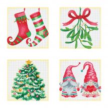 Kit ricamo diamante - Diamond Dotz - 4 disegni "La gioia del Natale"
