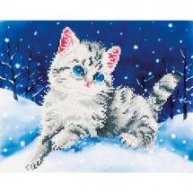 Kit ricamo diamante - Diamond Dotz - Gattino nella neve