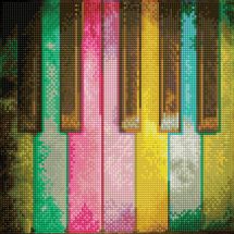 Kit ricamo diamante - Diamond Dotz - Pianoforte arcobaleno