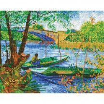 Kit ricamo diamante - Diamond Dotz - Pesca in primavera dopo Van Gogh