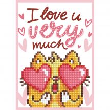 Carta con ricamo a diamante - Diamond Dotz - I love u very much