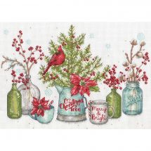kit ricamo a punto croce - Dimensions - Uccelli e bacche