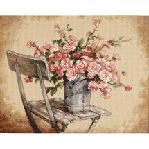 Kit Punto Croce - Dimensions - Rose su sedia bianca