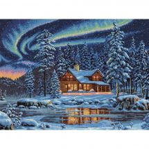 Kit Punto Croce - Dimensions - Rifugio e aurora boreale