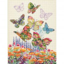 kit ricamo a punto croce - Dimensions - Farfalle e fiori