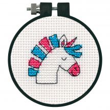 Kit punto croce con tamburo - Dimensions - Unicorno divertente