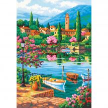 Kit di pittura per numero - Dimensions - Pomeriggio al lago del villaggio