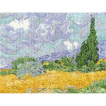 Kit Punto Croce - DMC - Campi di grano con cipressi di Van Gogh