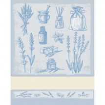 Straccio da ricamare - DMC - Erbe aromatiche - Blu